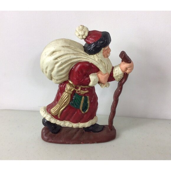 Vintage Cast Iron Christmas Door Stopper Santa Claus - Picture 1 of 8
